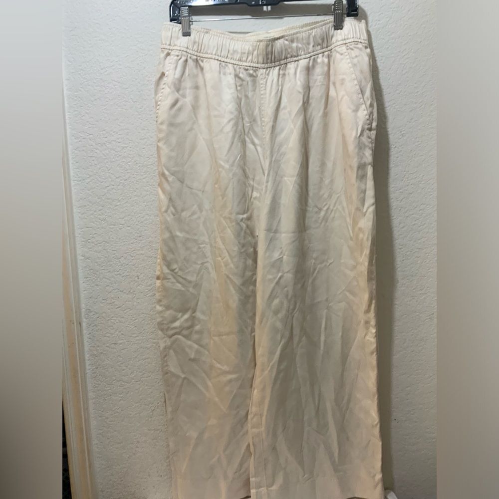 C&C CALIFORNIA Womens Size L White Pull On 100% Lyocell wide Pants